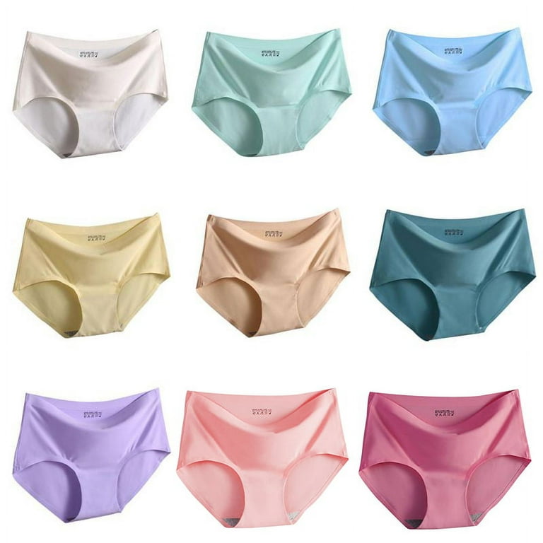 Women Seamless Stretch Briefs Underwear Summer Ice Silk Cool Panties  Knickers 