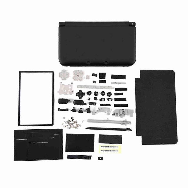 Full Housing Case Cover Shell Repair Parts Complete Replacement Kit For Nintendo 3ds Xl Black