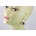 thumbnail image 3 of Sterling Silver Drusy Earrings Purple Druzy Large Teardrop Silvertone Bezel Set Simple Drops Designed for Adult Women, 3 of 5