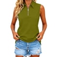 thumbnail image 4 of Womens Summer Tank Tops formal Collared Button Sleeveless Blouse Sleeveless Tops for Women Bronze Xl, 4 of 9