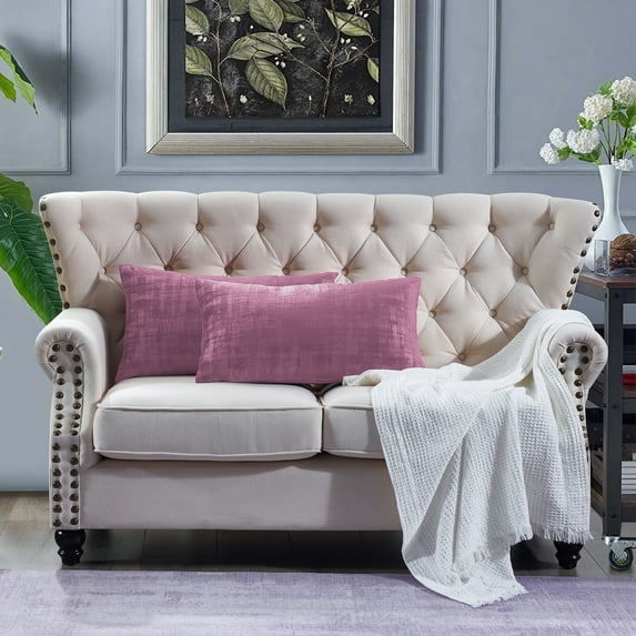 Home Soft Things Textured Velvet 2 Piece Pillow Shell Set - Mauve Shadows - 14" x 26"