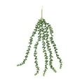 thumbnail image 2 of Deep Green Artificial String Of Pearls (String Of Tears) Faux Plant Decoration - 20 Inch Length Hanging Faux Greenery Realistic Simulation For Indoor Decor - Home Office Bedroom, 2 of 7