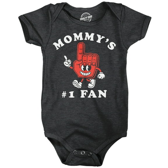Mommys Number 1 Fan Baby Bodysuit Funny Sarcastic Mothers Day Graphic Novelty Jumper For Infants