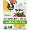 Noka Organic Strawberry Pineapple Superfood Smoothie Pouches with Plant Protein, 4.22oz, 4-Pack