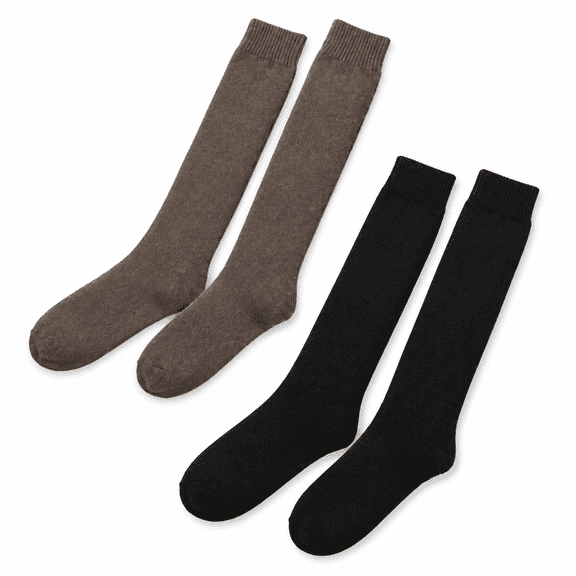 FLORNIX 4pcs Men's Knee High Long Socks, Thermal Thick, Free Size for Winter