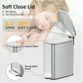 thumbnail image 5 of KSSKSS 1.6 Gallon/6L Small Bathroom Steel Step Trash Can, Soft-Close Lid & Fingerprint-Proof, Slim Wastebasket for Narrow Spaces (Silver), 5 of 8