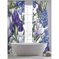 thumbnail image 5 of Spring Flowers Sheer Curtains 96 Inch Length 2 Panels for Living Room, Purple Hydrangea Orchid Floral Country Voile Kitchen Curtain Set, Luxury Privacy Drapes Window Treatment for Bedroom, 5 of 7