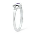 thumbnail image 2 of Sterling Silver Claddagh February Birthstone Amethyst CZ Promise Ring 9 Made in Italy + Cloth, 2 of 6
