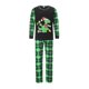 thumbnail image 2 of Pijamas familiares navideños a juego, camiseta de manga larga con estampado de dinosaurios de dibujos animados y pantalones a cuadros. Ropa de dormir y estar por casa., 2 of 10