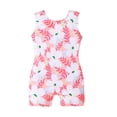 thumbnail image 3 of shqvo Girls Swimsuit,Girls Swimsuit Size 6,Girls Floral Leaf Print Square Neck Sleeveless Swimsuit Piece for Summer Beach And Water, 3 of 9