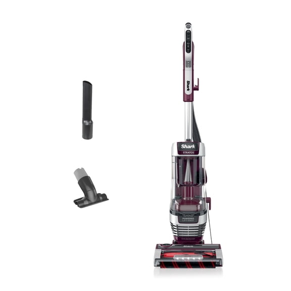 Shark Stratos Upright Vacuum, Pet Friendly, DuoClean PowerFins HairPro, Self-Cleaning Brushroll, Odor Neutralizer Technology, AZ3000 Red Plum