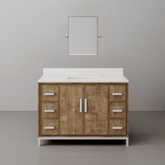 Water Creation Westin 48 In. Single sink Whitebrook Quartz Countertop Bath Vanity