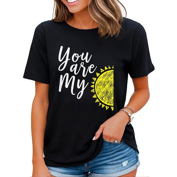 Cute You Are My Parent Child Matching Sunshine Women T-Shirt Black Small