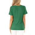 thumbnail image 4 of Women Short Sleeve Crossed Surplice Button Tops, 4 of 5