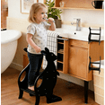 thumbnail image 3 of 【Mulaibdin】Black Adjustable Height Toddler 2 Step Stool, Wooden Kids Learning Standing Tower with Handrails, Multi-Scene Helper Stool for Kitchen Counter, Bathroom Sink & Toilet Potty Training, 3 of 8