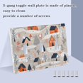 thumbnail image 3 of Yayeee Toggle Light Switch Wall Plate 3-Gang 6.37"x4.48" Decorative Outlet Cover, Cartoon Gray Houses, 3 of 7