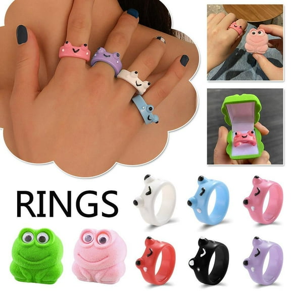 SSKFHGI Light Purple Small Frog Ring Jewelry Box Earring Ring Box