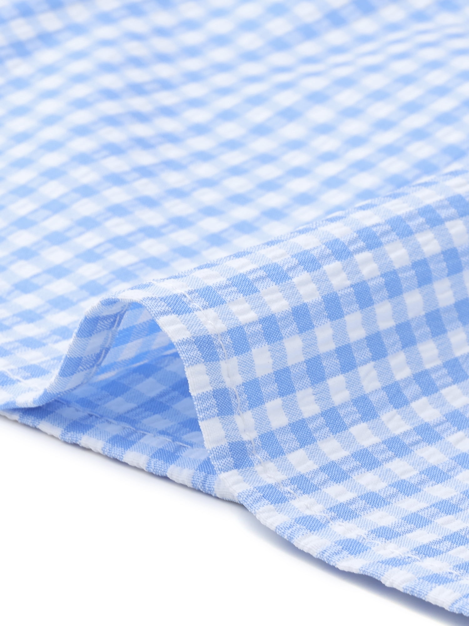 DARING DIVA Women's Gingham Drawstring Waist Tiered A-Line Midi Skirt Medium Sky Blue