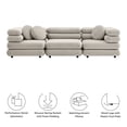 thumbnail image 3 of 3 pcs Modular Sofa Sectional, Tufted, Brown, Velvet, Living Room Lounge Cafe Lobby Hospitality Restaurant, Modern Contemporary, HB37385, 3 of 13