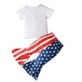 thumbnail image 4 of Ruyang Kids 4 of July Outfit Toddler Boys Girls Cute Short Sleeve T-Shirts Trumpet Long Pants Baby Independence Day USA Clothes, 4 of 9