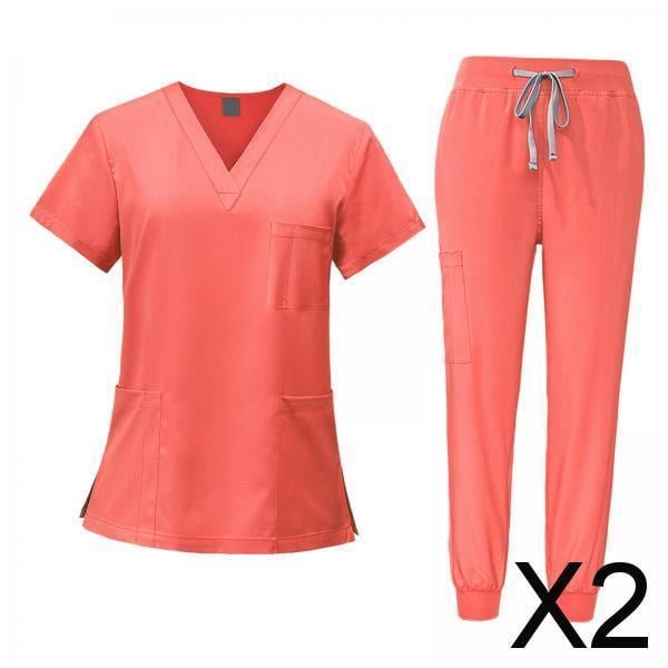 Conjunto De Uniforme Médico Para Mujer, 2 Piezas, Cómodo Conjunto Médico Para Mujer, Camiseta Y Pantalones De Enfermera