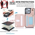 thumbnail image 2 of Decase Crossbody Wallet Case with Credit Card Holder Stand for iPhone 14, RFID Blocking Design,with Wrist Strap Rugged Shockproof PU Leather Case Cover, rosegold, 2 of 8