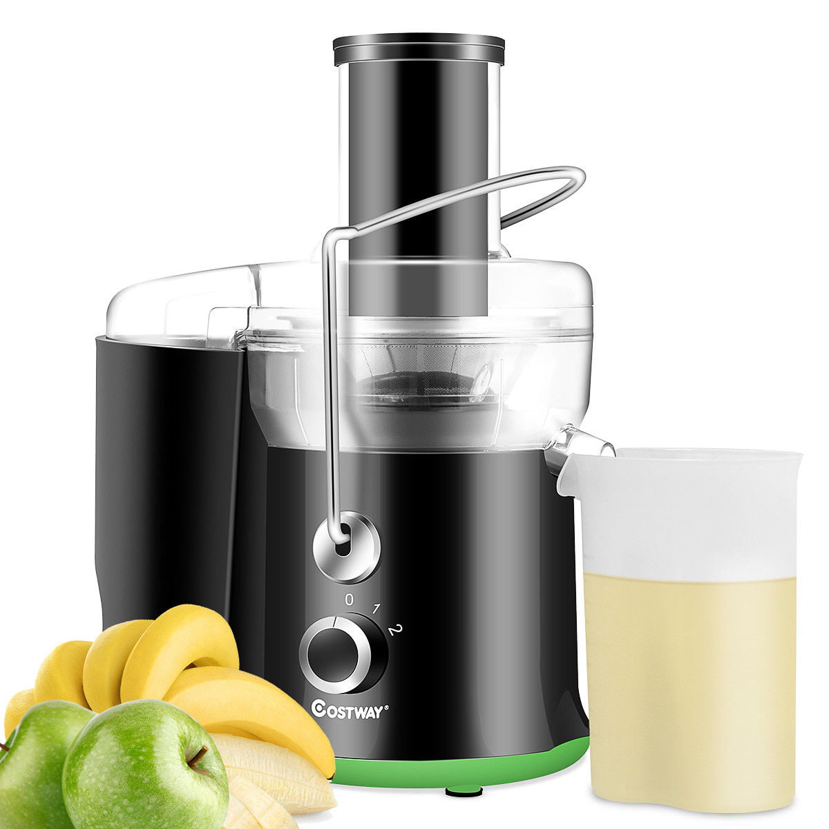 costway electric juicer wide mouth fruit & vegetable centrifugal juice  extractor 2 speed - walmart