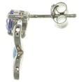 thumbnail image 2 of Jewelry Trends Sterling Silver Created Blue Opal Wild Iris Dangle Earrings with Purple CZ, 2 of 3