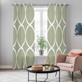 thumbnail image 6 of Kitchen Curtains 84 Inch Length 2 Panels, Sage Green Abstract Grommets Window Treatment Curtain, Modern White Geometric Twisted Art Thermal Curtains Drapes for Living Room/Bathroom, 6 of 9