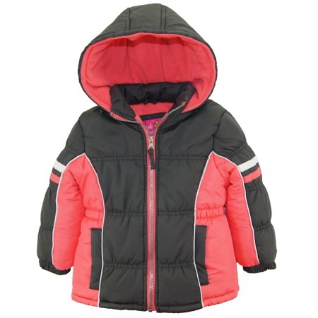 Pink Platinum Toddler Girl Colorblock Active Polar Fleece Lined Winter Coat Puffer (Best Active Winter Jacket)