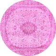 thumbnail image 1 of Ahgly Company Indoor Round Abstract Pink Modern Area Rugs, 5' Round, 1 of 4