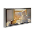 thumbnail image 2 of Stupell Industries Farmhouse Sunlit Tea Party Cat Gray Floating Frame Canvas Art, 25 x 11, by Angie Hawke, 2 of 8