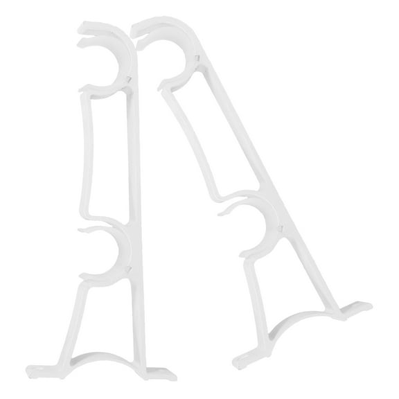 LABRIMP Curtain Rod Holder Stand White Aluminum Alloy 1 Pair 8.7x3.2x0.9in