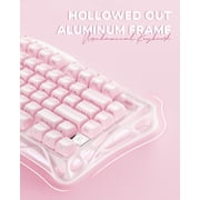 GravaStar Mercury K1 75% Wireless Mechanical Keyboard, Gasket Mount, 8000mAh Battery, Kailh Cherry Pink Linear Switches, RGB Lighting - Sakura Pink
