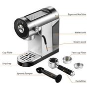 ILAVIE Espresso Machine 20 Bar, Steel Silver Espresso Coffee Maker with Milk Frother Steam Wand, 1L Water Reservoir, New