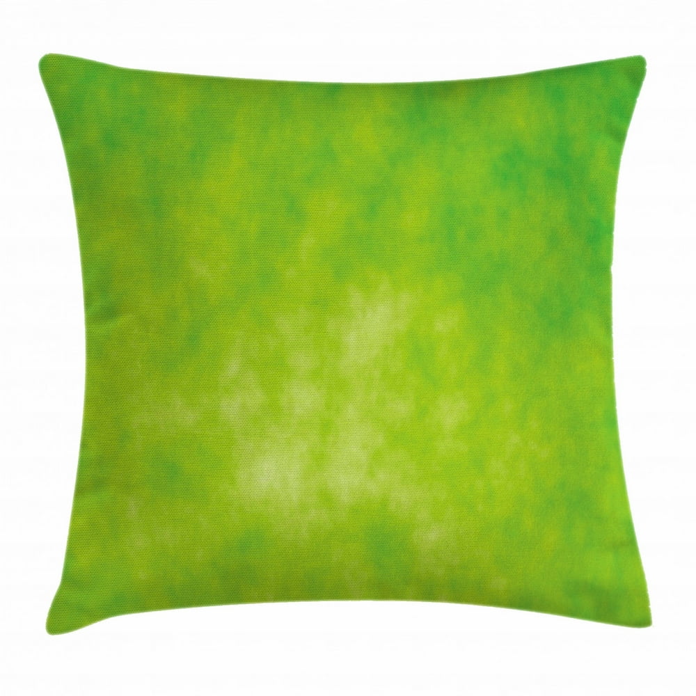 Lime Green Throw Pillow Cushion Cover, Cloudy Shade of Color Pastel
