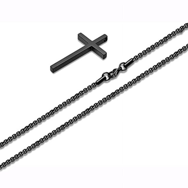 Collar con cruz de acero de titanio europea y americana para hombres y mujeres, accesorios de hip hop, colgante con letras, accesorios colgantes versátiles