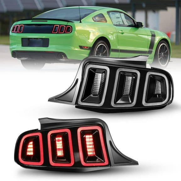 LED Tail Lights Assembly Compatible with 2010-2014 Ford Mustang,Rear Brake Lamp Taillights Replacement Super Brightness 1 Pair(Clear Lens)