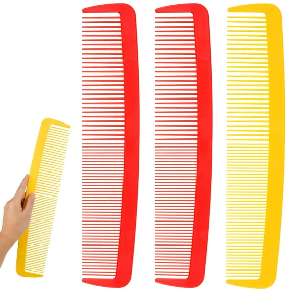 BESTONZON Wide Tooth Big Comb Plastic Hair Straightening for Comb 3 Pcs