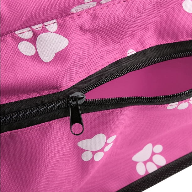 Funda plegable para asiento de perro, tela Oxford, cesta de malla para transporte de mascotas, color rosa