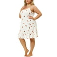 thumbnail image 4 of Agnes Orinda Women's Plus Size Nightgown Chemise Sleepwear Spaghetti Strap Nightwear Soft Lingerie 3X White, 4 of 8