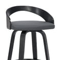 thumbnail image 6 of Sonia 26" Counter Height Swivel Gray Faux Leather and Black Wood Bar Stool, 6 of 12
