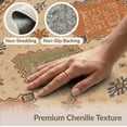 thumbnail image 6 of ODIKA 8'x10' Washable Area Rug Navy Rust and Geometric Medallion Intricate Floral Border with Vintage Charm for King Size Bedroom Under Bed, Master Suite, Non-Shedding, Easy Care, 6 of 7