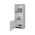 thumbnail image 5 of White Wall Cabinet with Door, Modern Storage Organizer, Living Room Accent, 43.3" Tall, White Finish, Concealed Shelf, 5 of 7