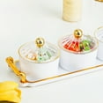 thumbnail image 4 of Hauiodp 3 Removable Small Bowls Condiment Trays, Porcelain Condiment Jar Spice Container with Lids, Spoon and Tray, Spice Box Seasoning Jar for Your Home, Kitchen, Counter, 4 of 6