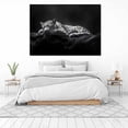 thumbnail image 6 of Mudket Black White Sleeping Leopard on Rock Canvas Wall Art, Moody Monochrome Wildlife Paintings for Bedroom Print for Office Living Room Home Decor , Framed Ready to Hang - 12"L x 8"W, 6 of 9