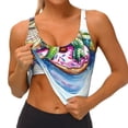 thumbnail image 3 of Balery Alligator Donut Pool Float Sujetadores deportivos con espalda cruzada para mujer, acolchados, sin costuras, de alto impacto, ideales para yoga, gimnasio, entrenamiento y fitness.-XX-Large, 3 of 8