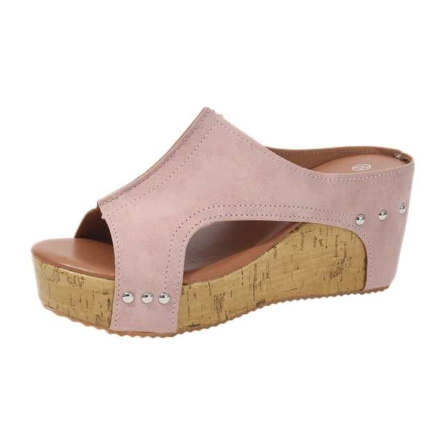 DXOUPM Ladies Sandal for Beach Thick Soled Fashionable Platform Sandals Versatile Daily Wear