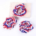 thumbnail image 4 of 3 Pcs Patriotic Hair Scrunchies for Women Girls American Flags Hair Ties 4th of July Red White and Blue Scrunchies Soft Elastic Hair Bands Ponytail Holder for Independence Day USA Hair Accessories, 4 of 14