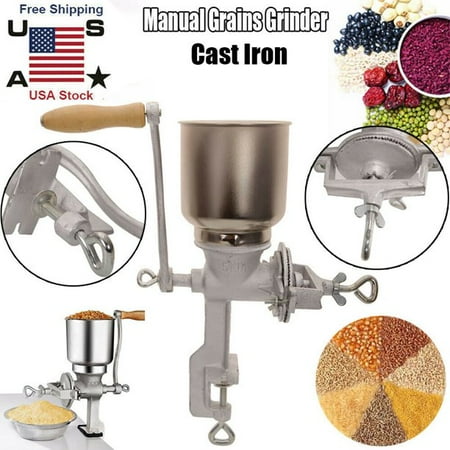

Manual Hand Cranking Grinder Mill for Corn Wheat Grain Grinder Cast Iron Multigrain Soybeans Shelled Nuts Commercial Silver